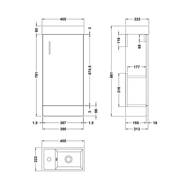 Vault Floor Standing Vanity Unit With Basin 12 Vault Floor Standing Vanity Unit With Basin - Image 10