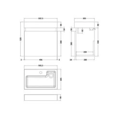 Merit Slimline 1 Door Wall Mounted Vanity Unit With Basin -Home Furnishing Store 30910396 alt09