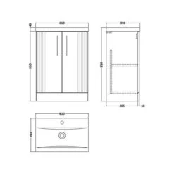 Deco Floor Standing 2 Door Vanity Unit With Basin -Home Furnishing Store 30910406 alt09