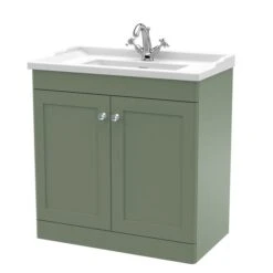 Classique Floor Standing 2 Door Vanity Unit With Ceramic Basin -Home Furnishing Store 30910486