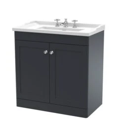 Classique Floor Standing 2 Door Vanity Unit With Ceramic Basin -Home Furnishing Store 30910516