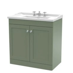 Classique Floor Standing 2 Door Vanity Unit With Ceramic Basin -Home Furnishing Store 30910526