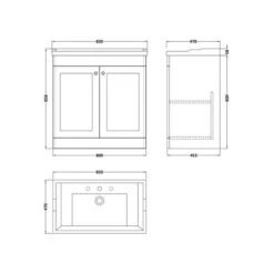Classique Floor Standing 2 Door Vanity Unit With Ceramic Basin -Home Furnishing Store 30910526 alt09