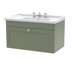 Classique Wall Mounted 1 Drawer Vanity Unit With Ceramic Basin 32 Classique Wall Mounted 1 Drawer Vanity Unit With Ceramic Basin -Home Furnishing Store 30910528