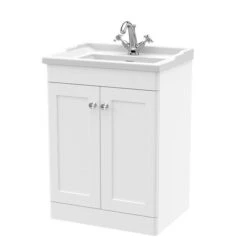 Classique Floor Standing 2 Door Vanity Unit With Ceramic Basin -Home Furnishing Store 30910603