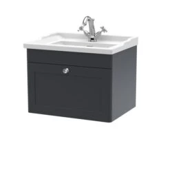Classique Wall Mounted 1 Drawer Vanity Unit With Ceramic Basin 30 Classique Wall Mounted 1 Drawer Vanity Unit With Ceramic Basin -Home Furnishing Store 30910605
