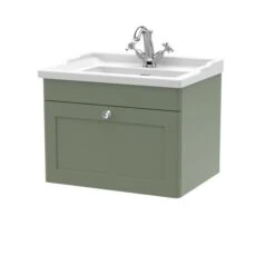 Classique Wall Mounted 1 Drawer Vanity Unit With Ceramic Basin 26 Classique Wall Mounted 1 Drawer Vanity Unit With Ceramic Basin -Home Furnishing Store 30910610