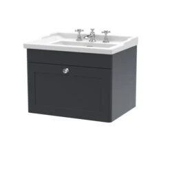 Classique Wall Mounted 1 Drawer Vanity Unit With Ceramic Basin 24 Classique Wall Mounted 1 Drawer Vanity Unit With Ceramic Basin -Home Furnishing Store 30910617