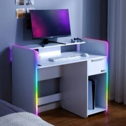 X Rocker Electra Desk With Wireless Charging And LED Lights -Home Furnishing Store 30911228