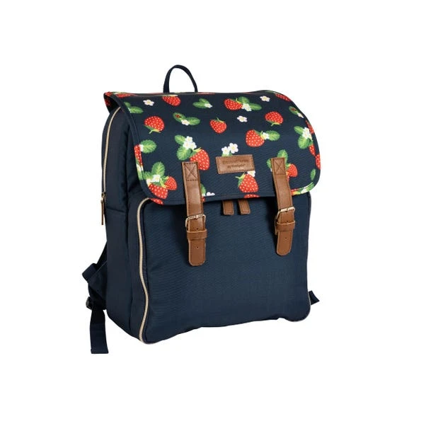 Strawberries & Cream Insulated 4 Person Insulated Floral Picnic Backpack Set 5 Strawberries & Cream Insulated 4 Person Insulated Floral Picnic Backpack Set - Image 3