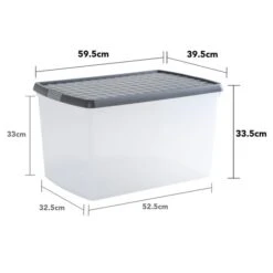 Wham Crystal Pack Of 4 62L Clip Lock Storage Boxes With Lids 17 Wham Crystal Pack Of 4 62L Clip Lock Storage Boxes With Lids -Home Furnishing Store 30914083 alt07