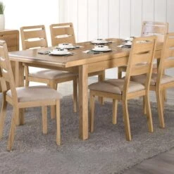 Curve 6 Seater Dining Table, Oak
