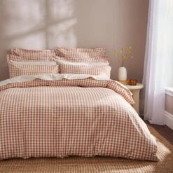 Portloe Woven Gingham Duvet Cover & Pillowcase Set -Home Furnishing Store 30915765