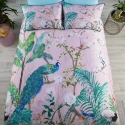 Soiree Peacock Jungle 200 Thread Count Cotton Duvet Cover And Pillowcase Set -Home Furnishing Store 30916018 alt06