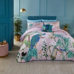 Soiree Peacock Jungle 200 Thread Count Cotton Duvet Cover And Pillowcase Set -Home Furnishing Store 30916018 alt07