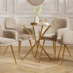 Casa 4 Seater Glass Top Dining Table -Home Furnishing Store 30916377 alt01