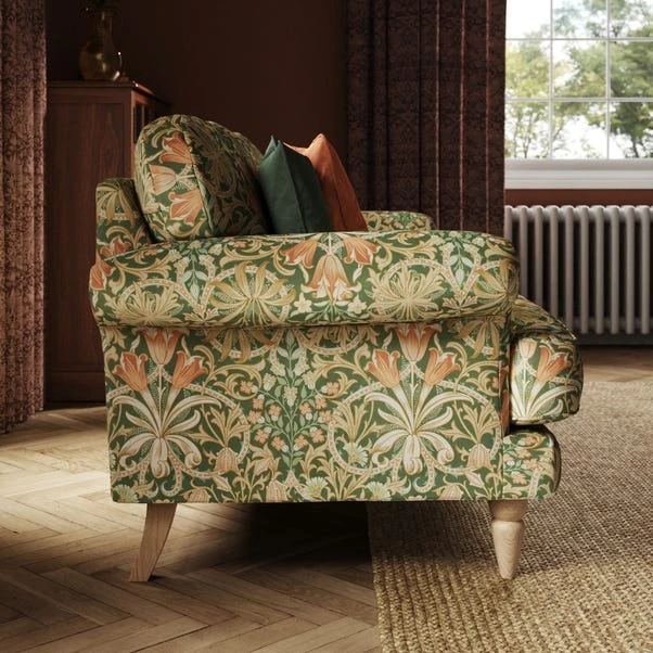 Jolene William Morris Woodland Weeds Print Velvet 3 Seater Sofa 4 Jolene William Morris Woodland Weeds Print Velvet 3 Seater Sofa - Image 2