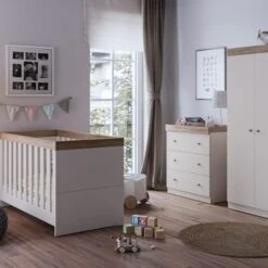 Little Acorns Burlington Cot Bed And 3 Drawer Chest Nursery Set -Home Furnishing Store 30919389 alt02