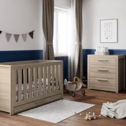 Little Acorns Ellesmere Cot Bed And 3 Drawer Chest Nursery Set -Home Furnishing Store 30919395