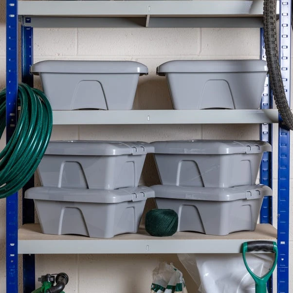 Wham Home Set Of 6 9L Grey Boxes With Lids 3 Wham Home Set Of 6 9L Grey Boxes With Lids