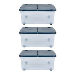Wham Set Of 3 Storage Boxes With Wheels & Lid -Home Furnishing Store 30920836 alt03
