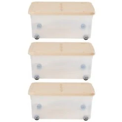 Wham Set Of 3 Storage Boxes With Wheels & Lid -Home Furnishing Store 30920837 alt04