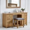 Jenkins Twin Dressing Table And Stool, Oak 2 Jenkins Twin Dressing Table And Stool, Oak -Home Furnishing Store 30921071