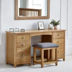 Jenkins Twin Dressing Table And Stool, Oak