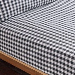Portloe Gingham Woven Cotton Fitted Sheet 33 Portloe Gingham Woven Cotton Fitted Sheet -Home Furnishing Store 30921096