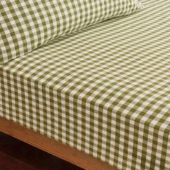 Portloe Gingham Woven Cotton Fitted Sheet 25 Portloe Gingham Woven Cotton Fitted Sheet -Home Furnishing Store 30921111