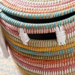 Rainbow Round Storage Basket With Lid -Home Furnishing Store 30921125 alt01