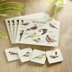 Set Of 4 Birds Coasters -Home Furnishing Store 30922793 alt04
