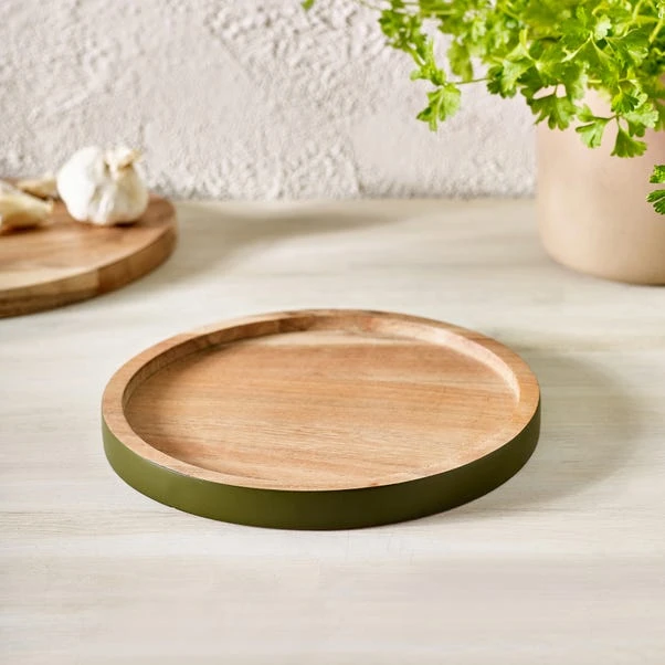Wooden Colourblock Trivet Olive 3 Wooden Colourblock Trivet Olive