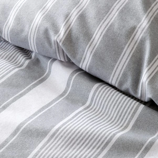 Bianca Ticking Stripe Brushed Cotton Duvet Cover And Pillowcase Set 19 Bianca Ticking Stripe Brushed Cotton Duvet Cover And Pillowcase Set - Image 17