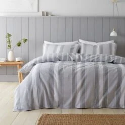 Bianca Ticking Stripe Brushed Cotton Duvet Cover And Pillowcase Set 28 Bianca Ticking Stripe Brushed Cotton Duvet Cover And Pillowcase Set -Home Furnishing Store 30925142