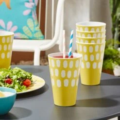 Polka Yellow Ochre Tumbler