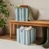 Set Of 2 Coastal Stripe Storage Cubes 2 Set Of 2 Coastal Stripe Storage Cubes -Home Furnishing Store 30926813