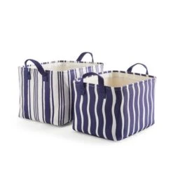 Set Of 2 Coastal Stripe Rectangular Storage Boxes -Home Furnishing Store 30926821 alt02
