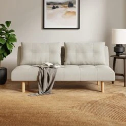 Lottie Boucle Two Tone Clic Clac Double Sofa Bed