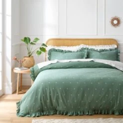 Zendaya Frilled 100% Cotton Duvet Cover And Pillowcase Set -Home Furnishing Store 30927928 alt07