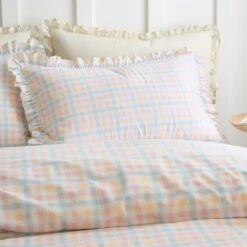 Mila Gingham 100% Cotton Duvet Cover And Pillowcase Set -Home Furnishing Store 30927936 alt01