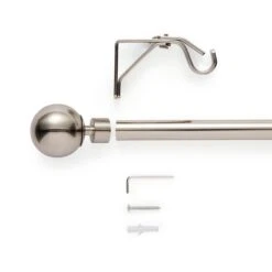 Bay Fixed Metal Eyelet Curtain Pole -Home Furnishing Store 30928620 alt01