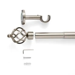 Caged Ball Extendable Metal Eyelet Curtain Pole -Home Furnishing Store 30928626 alt02