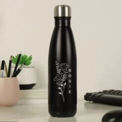 Personalised Floral Metal Insulated Drinks Bottle -Home Furnishing Store 30930016 alt01