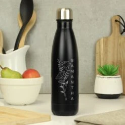 Personalised Floral Metal Insulated Drinks Bottle -Home Furnishing Store 30930016 alt02
