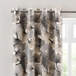 Gingko Cut Velvet Eyelet Curtains -Home Furnishing Store 30931022