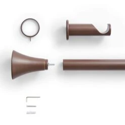 Flush Trumpet Fixed Metal Curtain Pole With Rings -Home Furnishing Store 30931413 alt02