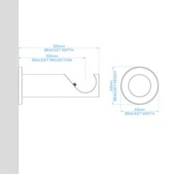 Flush Trumpet Fixed Metal Curtain Pole -Home Furnishing Store 30931507 alt07