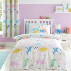 Catherine Lansfield Dinosaur Friends Duvet Cover And Pillowcase Set -Home Furnishing Store 30931771