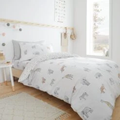 Bianca Zoo Animals 100% Cotton Duvet Cover And Pillowcase Set